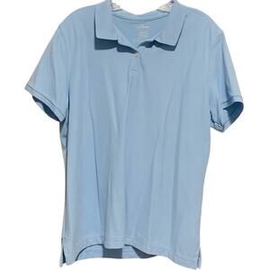 L.L. BEAN XL Reg Polo Shirt Blue Short Sleeve 100% Cotton Classic Golf Collar